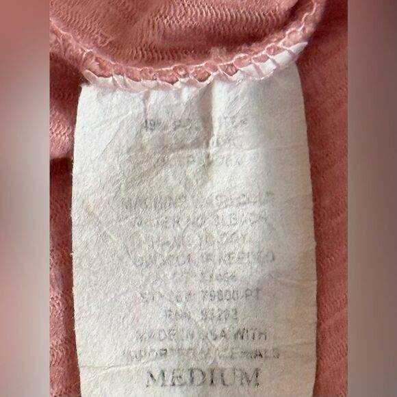 JM Fleurette Women's Pink Button-Down Tie-Front Top, Size Medium - Picture 5 of 5